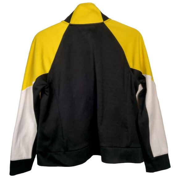 Lauren Ralph Lauren Active Jacket Women Large Athletic Full Zip Black Yellow - Picture 2 of 16